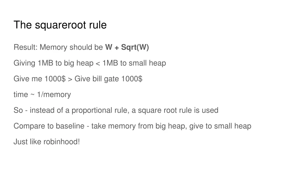 the squareroot rule