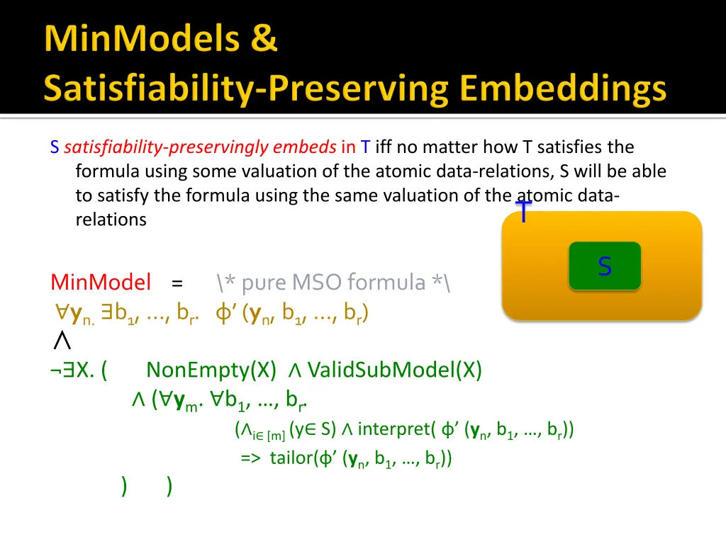 s satisfiability preservingly embeds