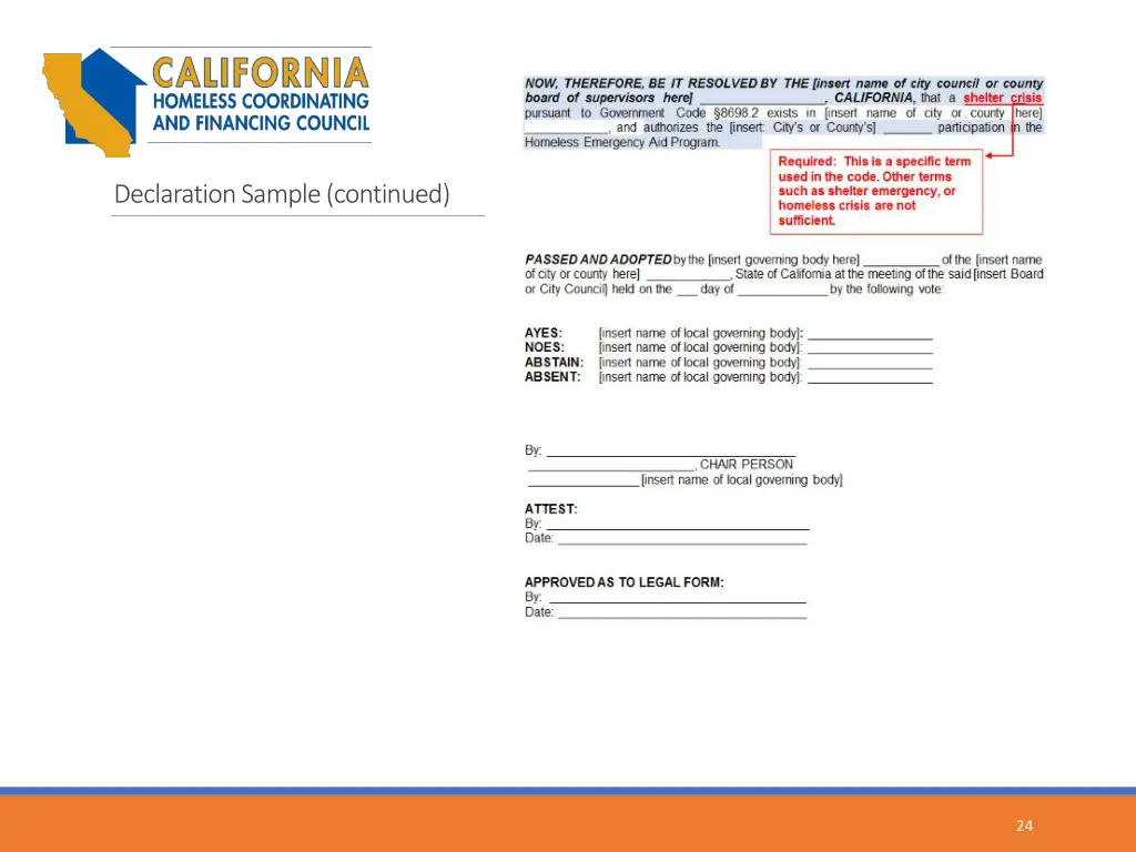 declaration sample continued