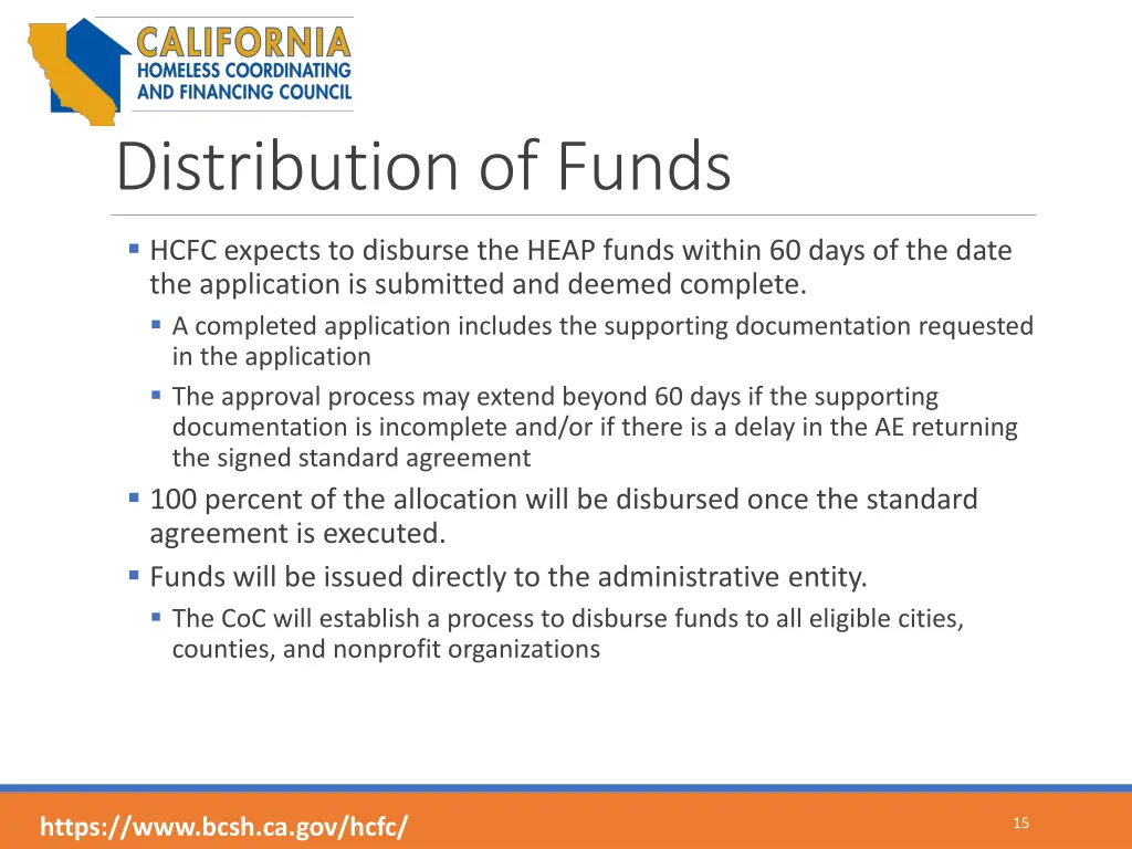 distribution of funds