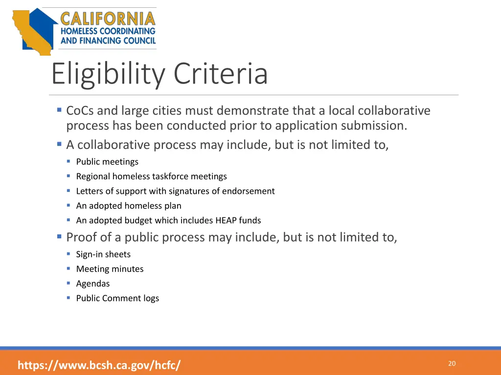 eligibility criteria