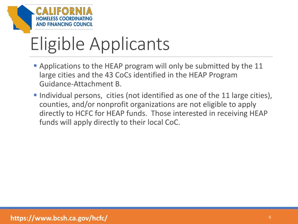 eligible applicants