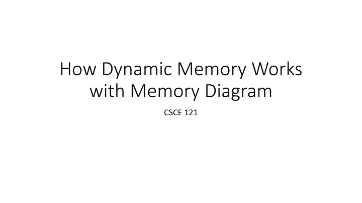 how dynamic memory works with memory diagram