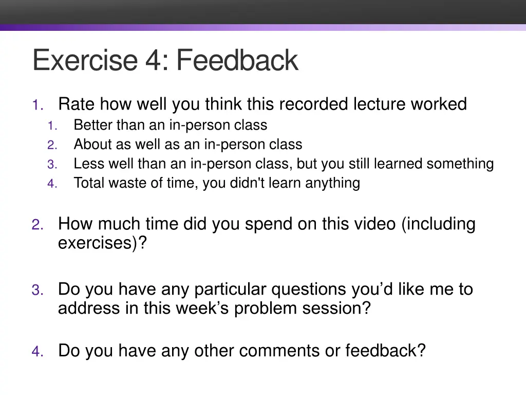 exercise 4 feedback