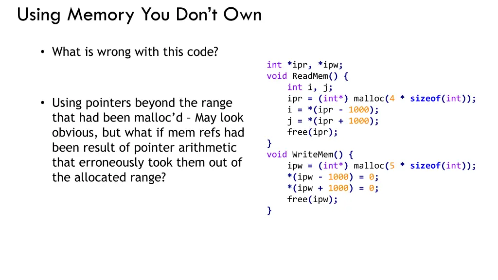 using memory you don t own