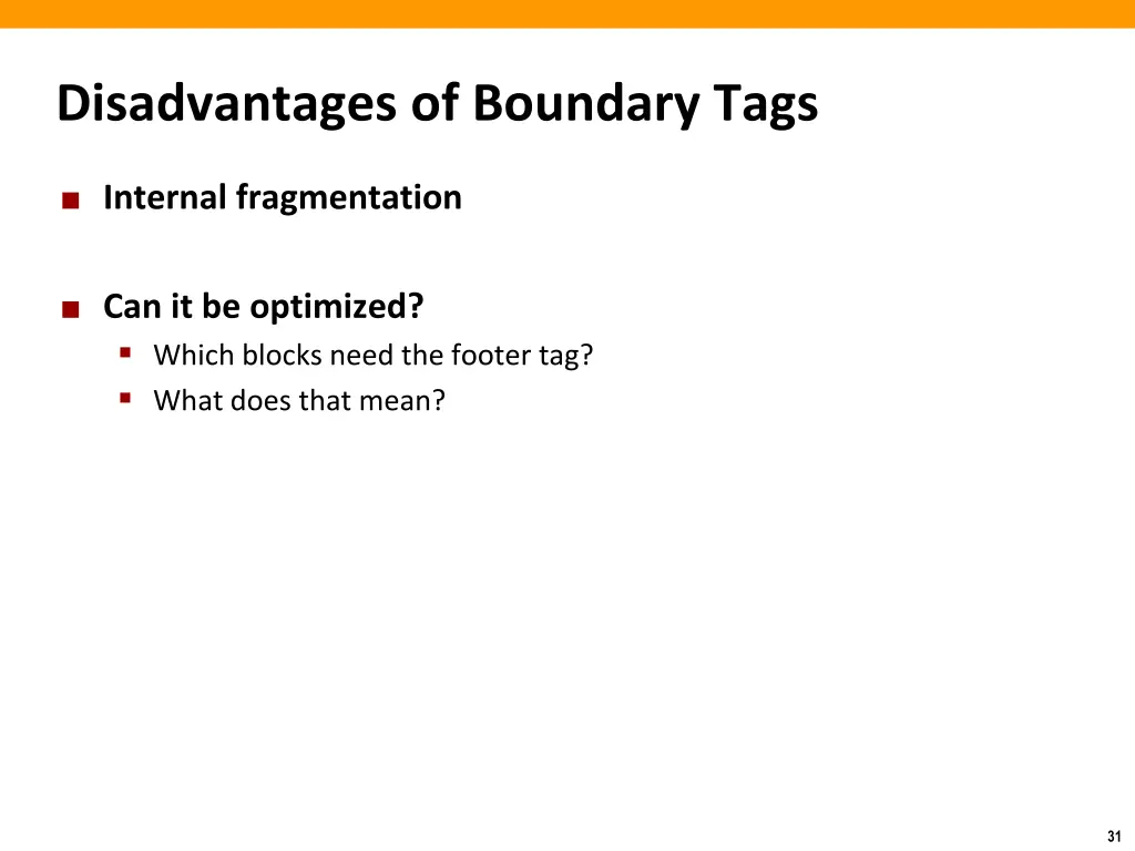 disadvantages of boundary tags