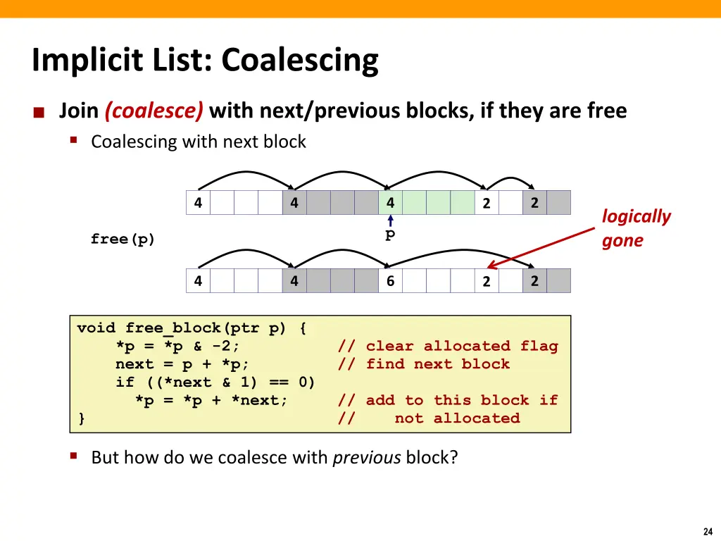 implicit list coalescing