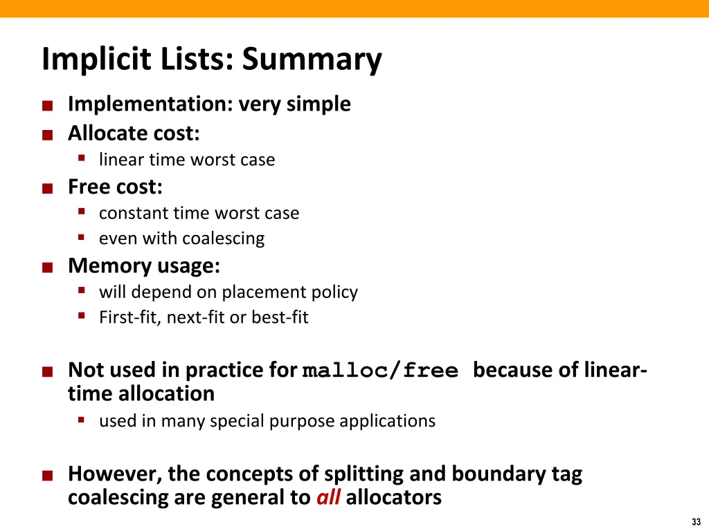 implicit lists summary