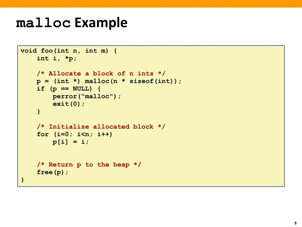 malloc example