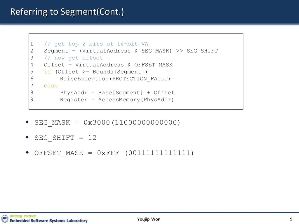 referring to segment cont