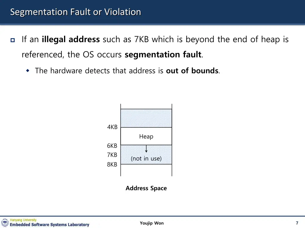 segmentation fault or violation