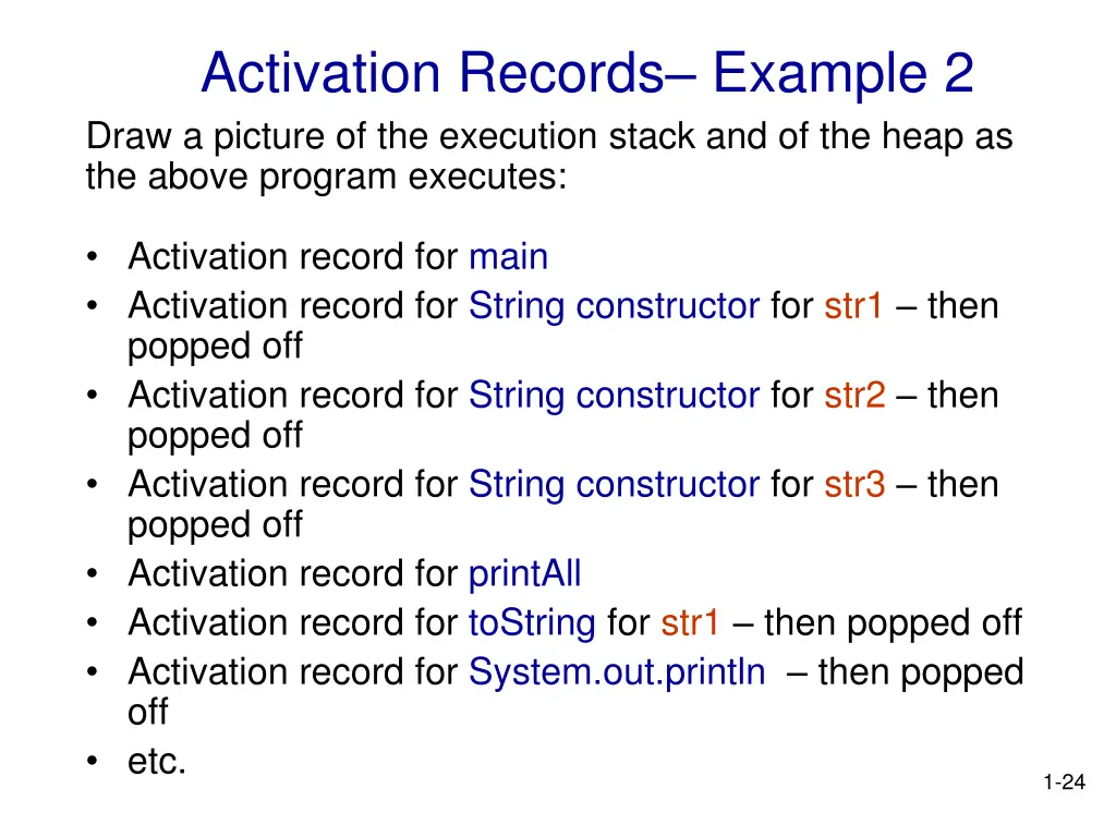 activation records example 2