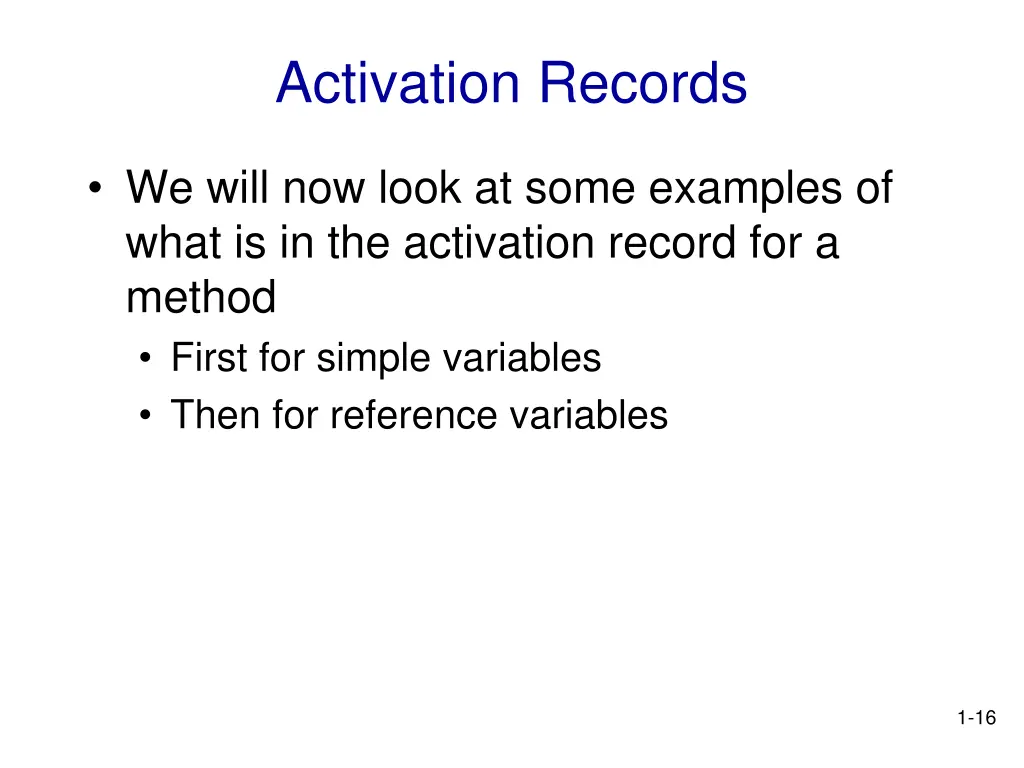 activation records