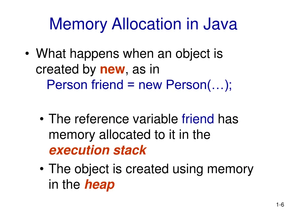 memory allocation in java 1