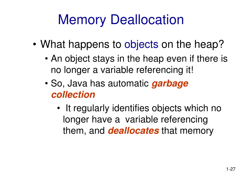 memory deallocation 1