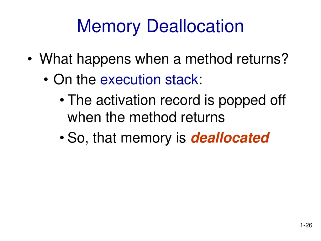 memory deallocation