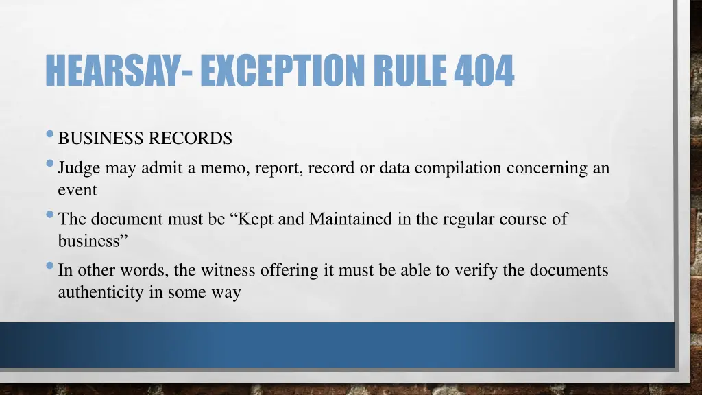 hearsay exception rule 404