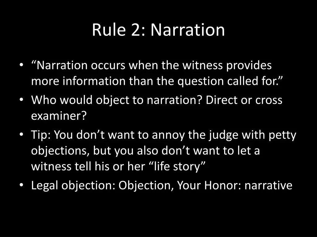 rule 2 narration