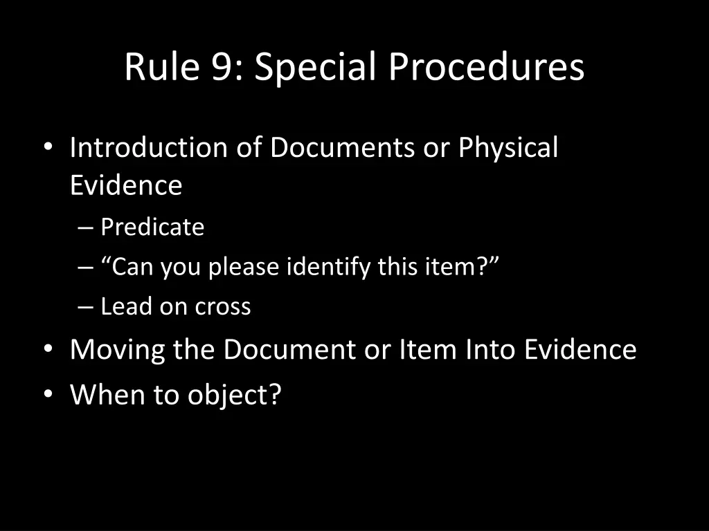 rule 9 special procedures