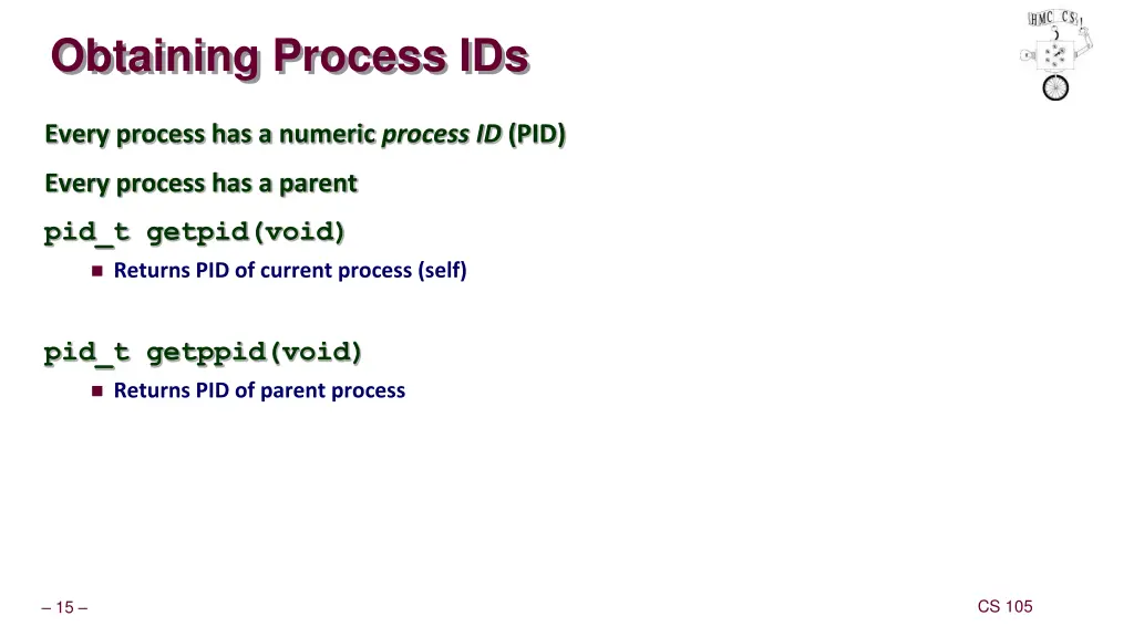 obtaining process ids