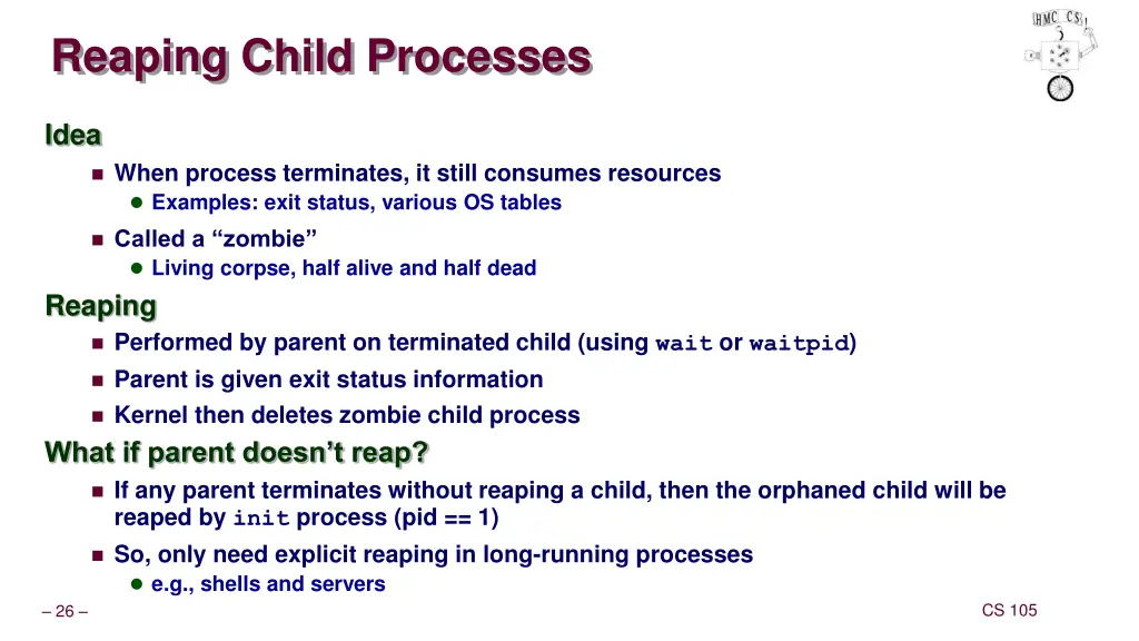 reaping child processes