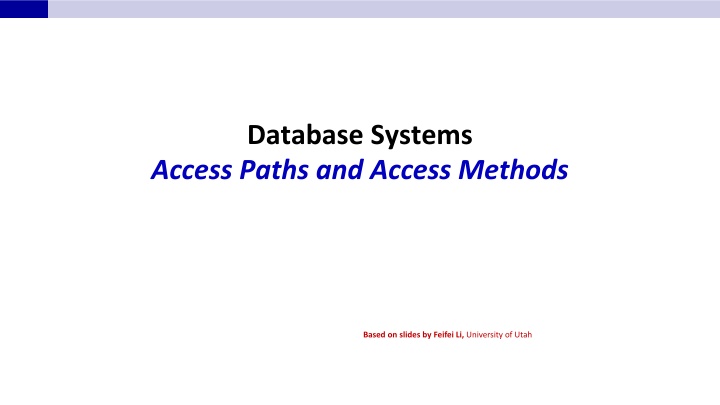 database systems access paths and access methods