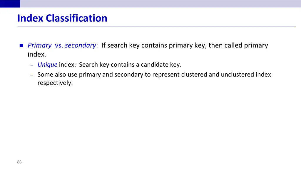 index classification 1