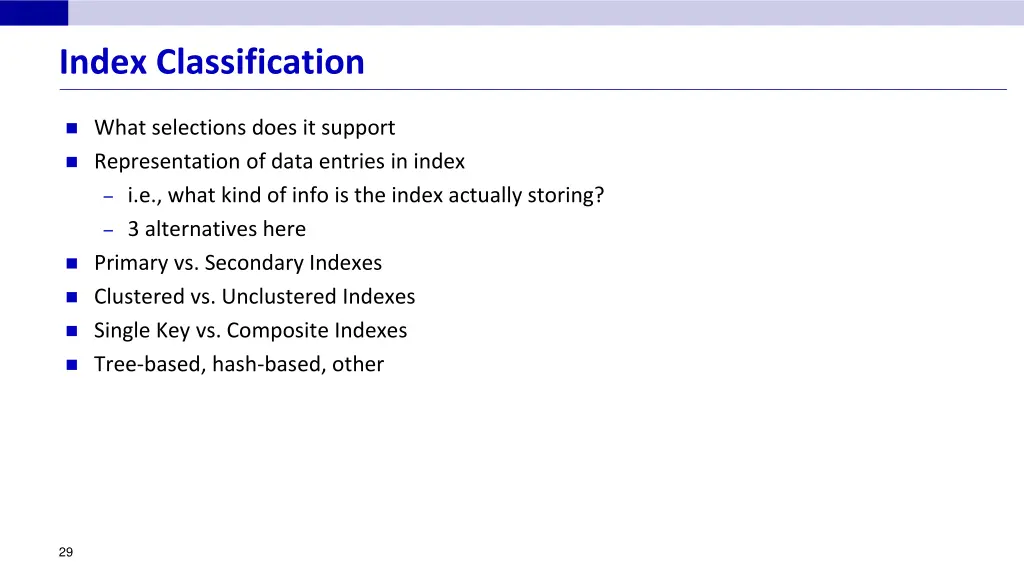 index classification