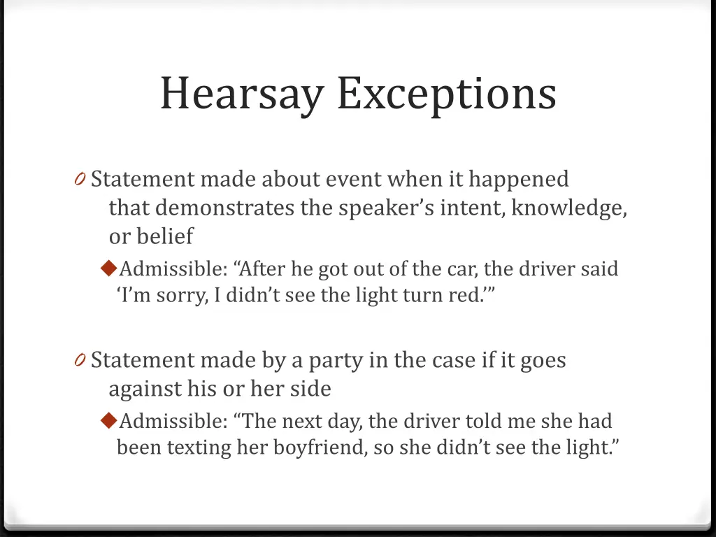 hearsay exceptions