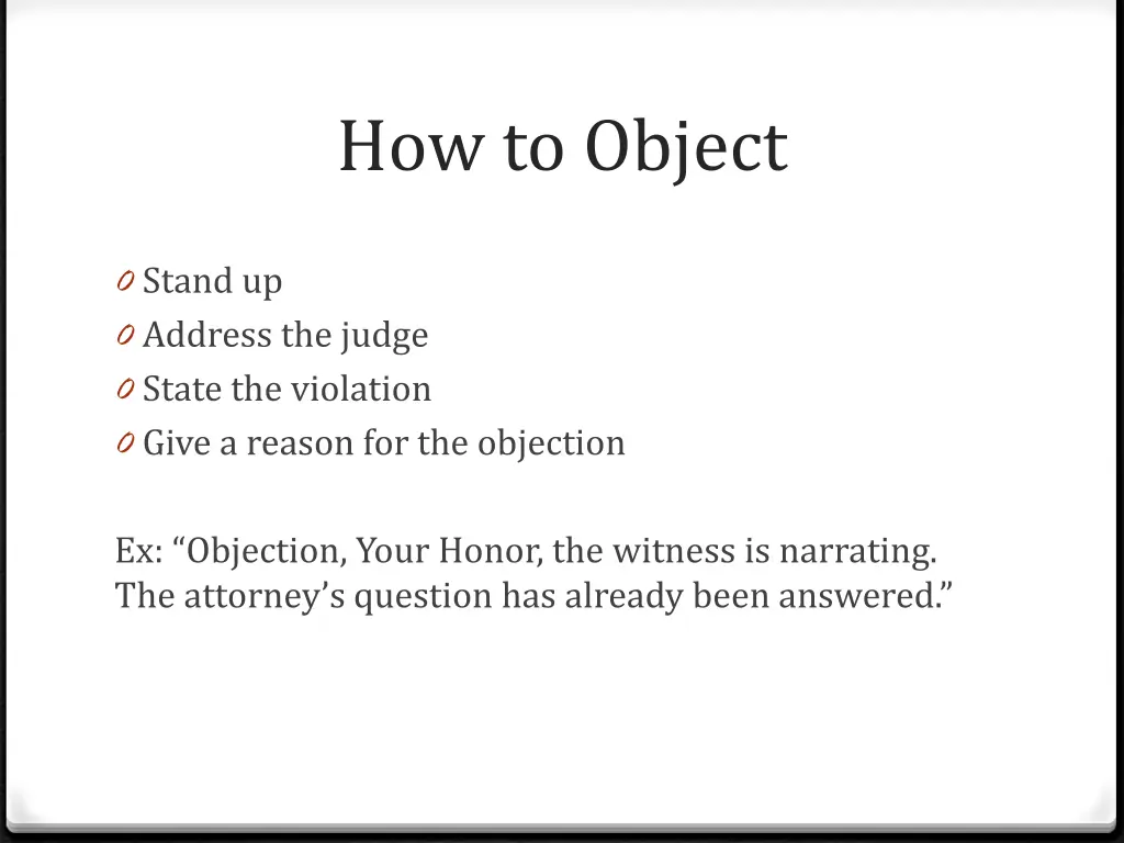 how to object