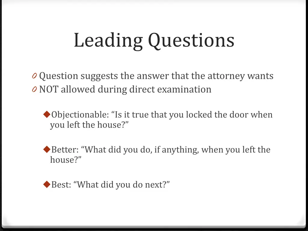 leading questions