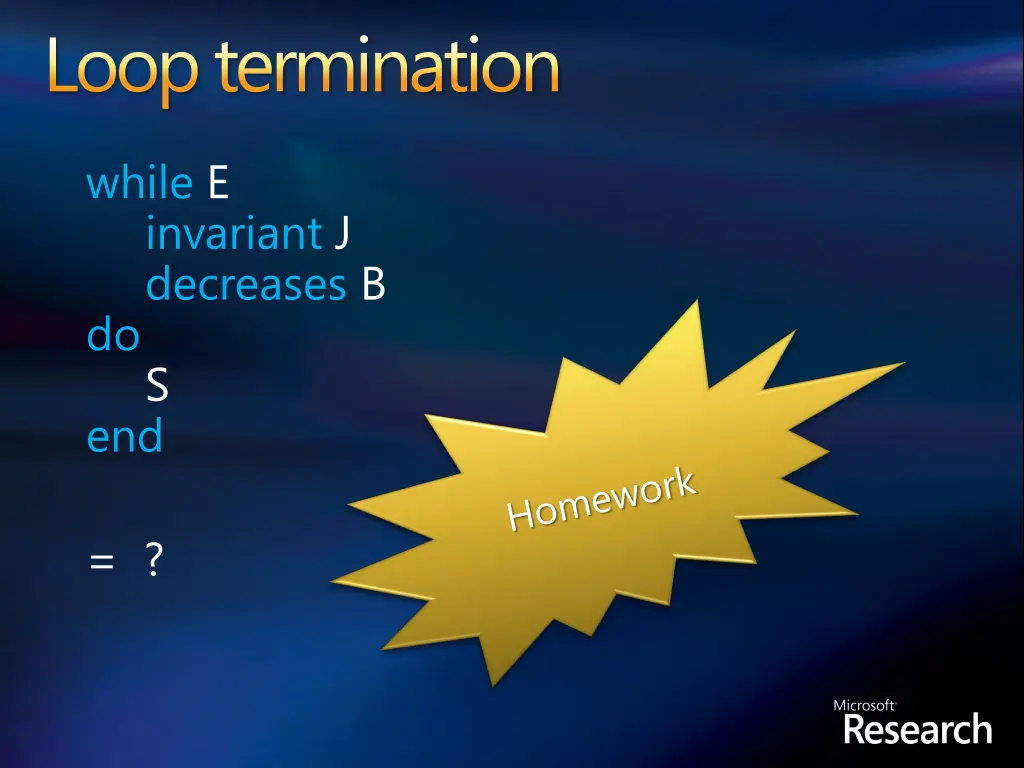 loop termination