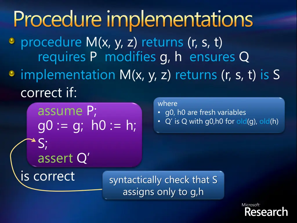 procedure implementations procedure