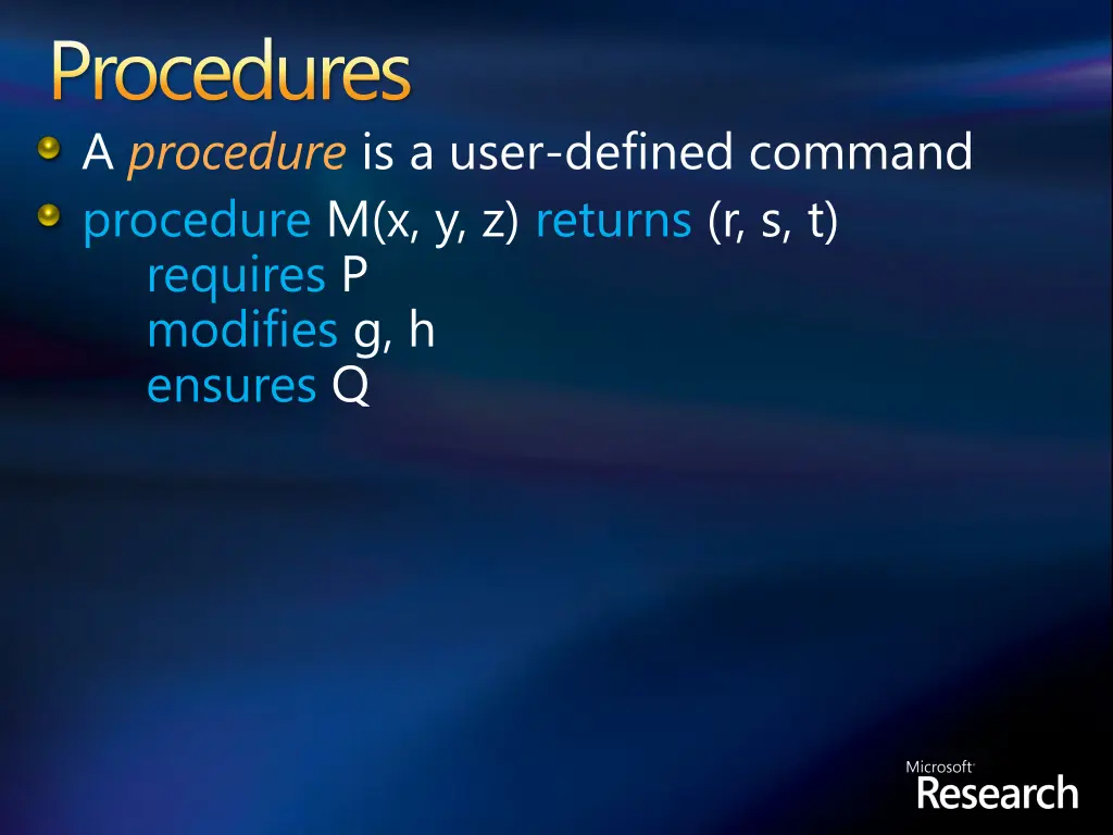 procedures a procedure is a user defined command