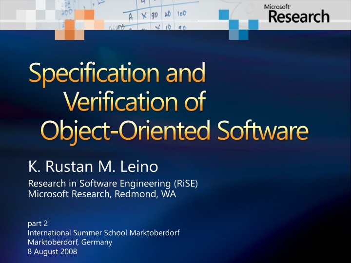 specification and verification of object oriented