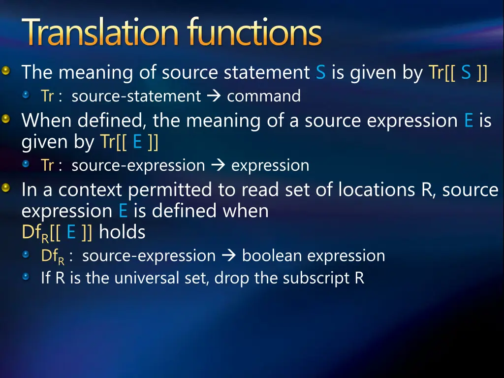 translation functions the meaning of source