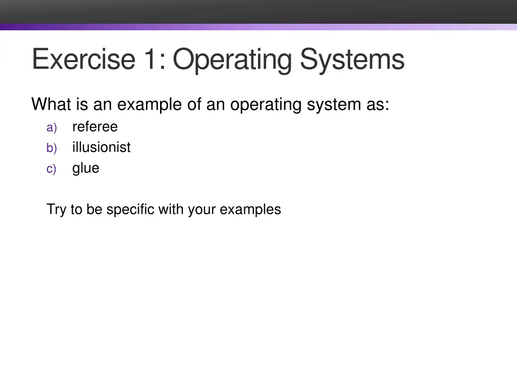 exercise 1 operating systems