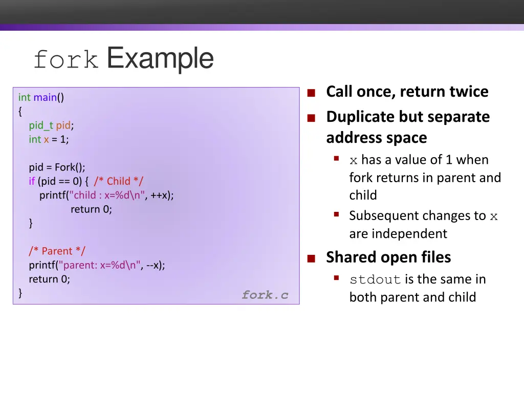 fork example