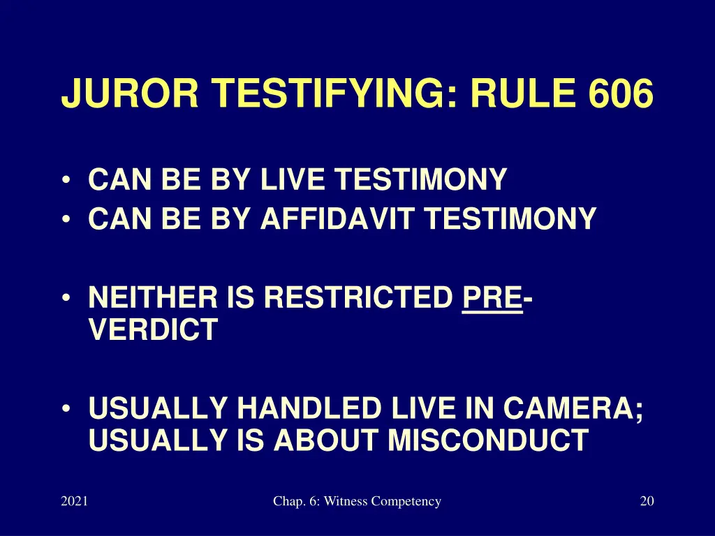 juror testifying rule 606