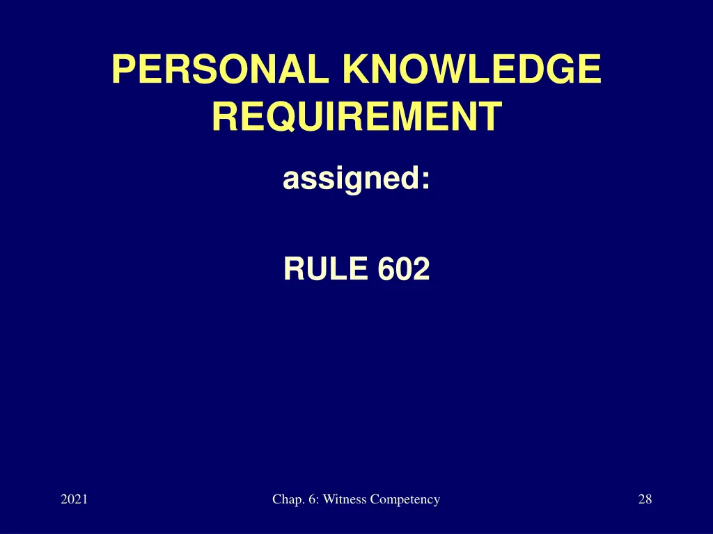 personal knowledge requirement