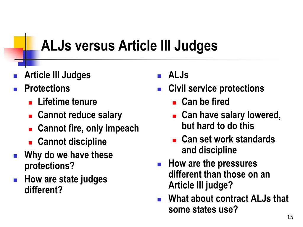 aljs versus article iii judges