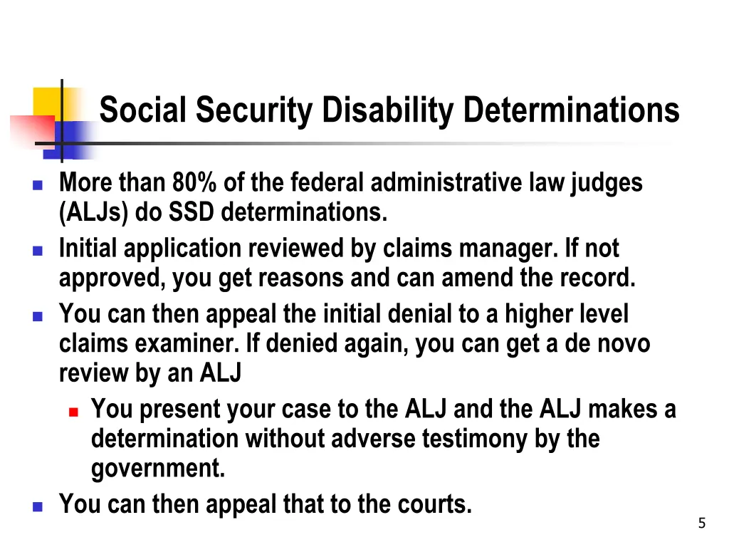 social security disability determinations