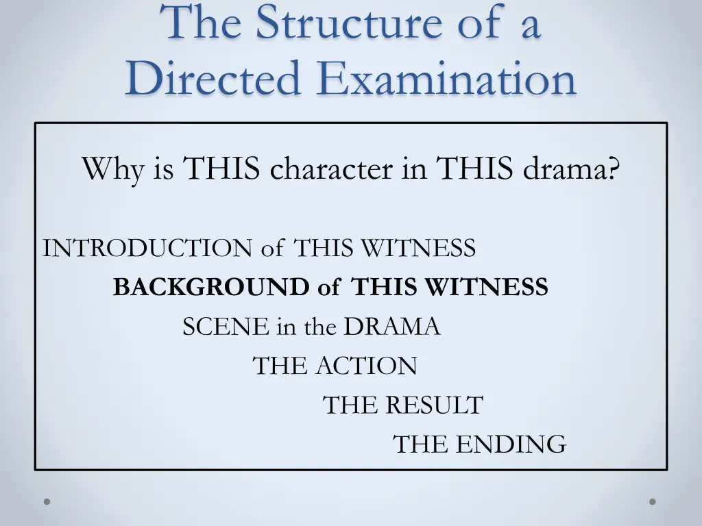 the structure of a directed examination 2