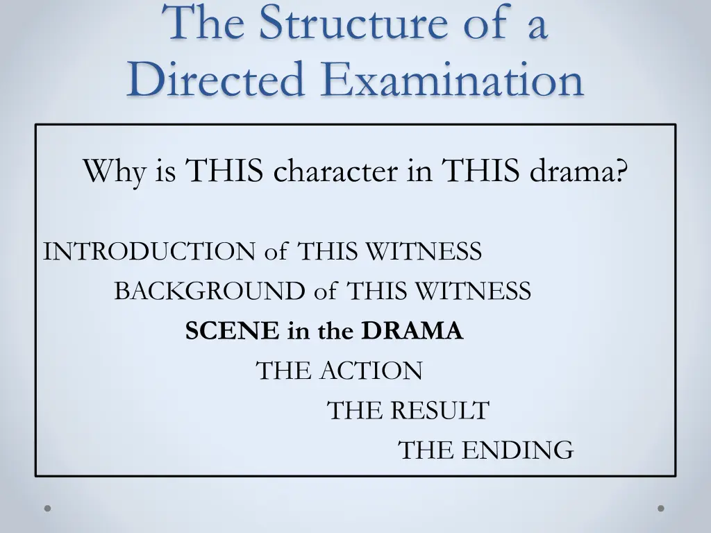 the structure of a directed examination 3