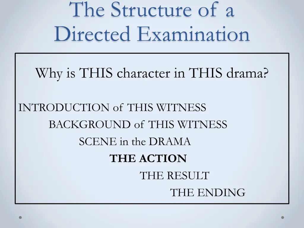 the structure of a directed examination 4