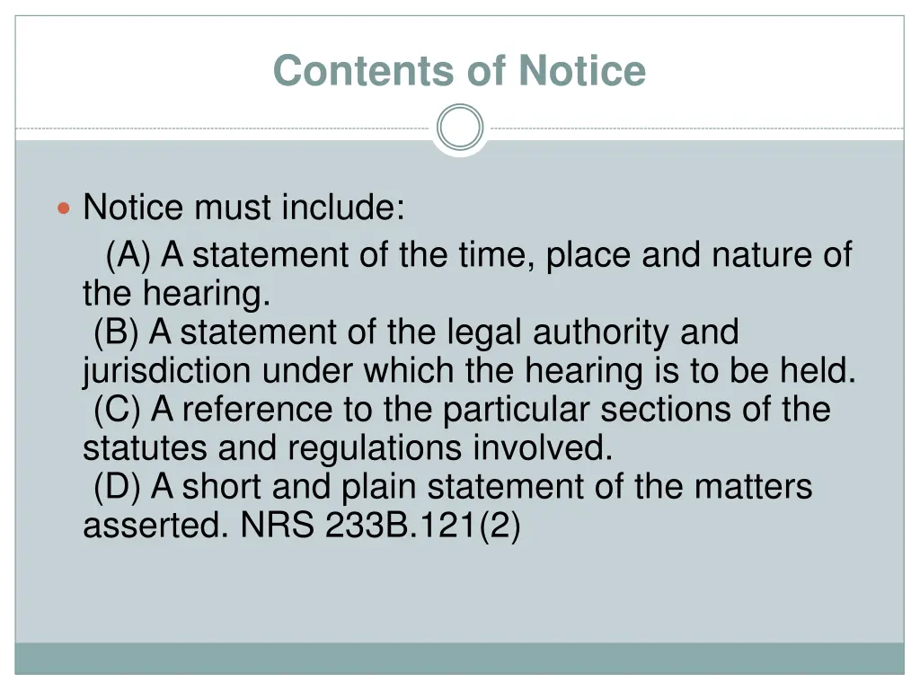 contents of notice