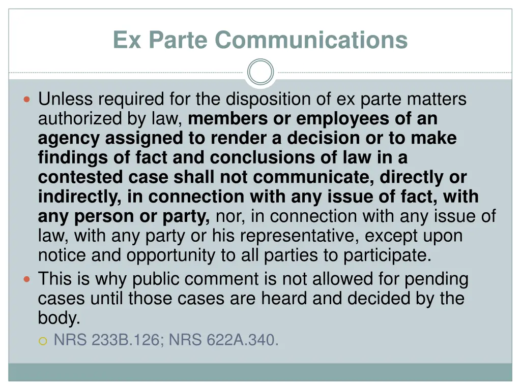 ex parte communications