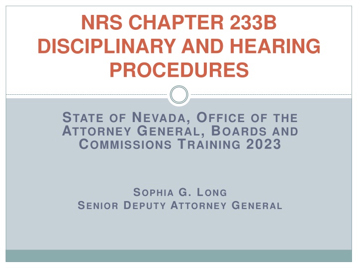 nrs chapter 233b disciplinary and hearing