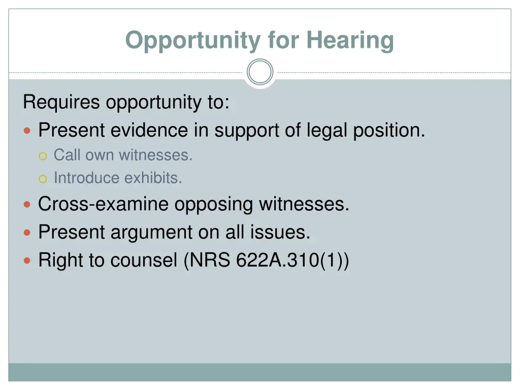 opportunity for hearing