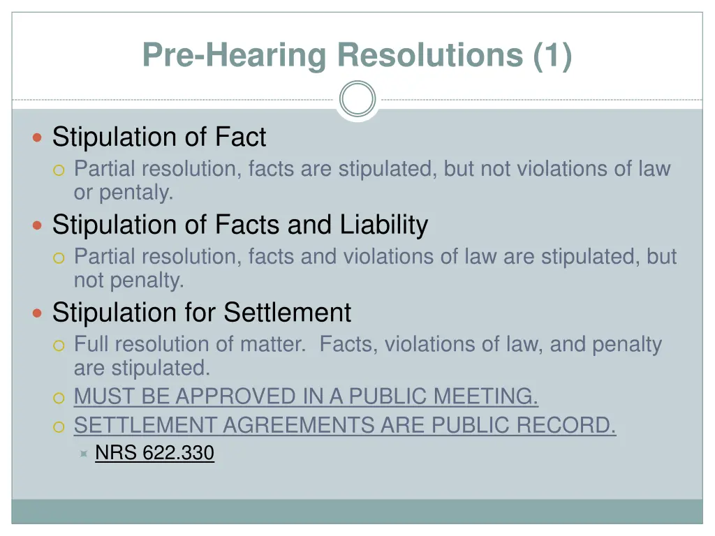 pre hearing resolutions 1